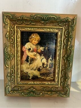 Vintage reproduction of painting "Tea Time" by British artist Arthur John Elsley
